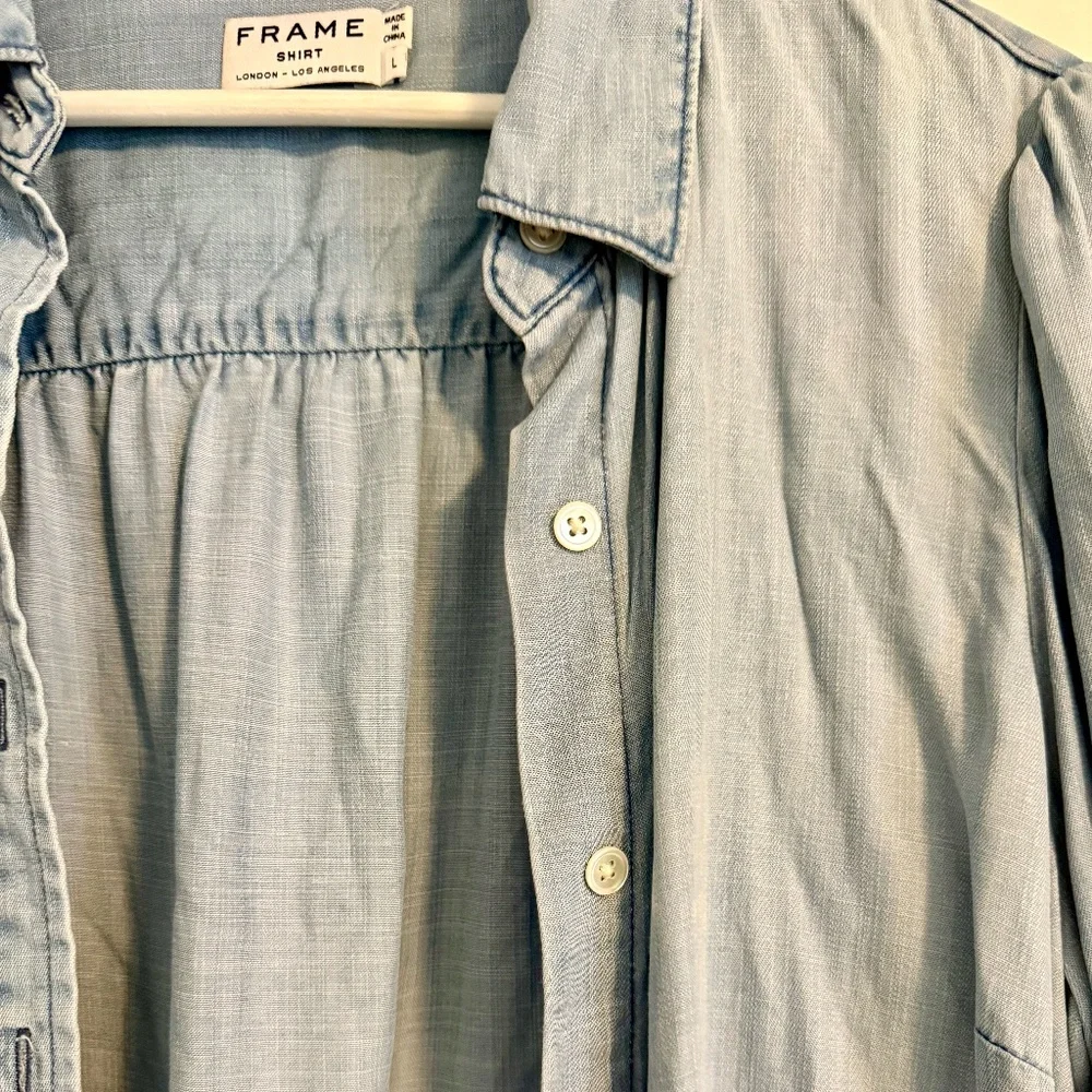 Frame Denim Light-Wash Blouse - Picture 2 of 5